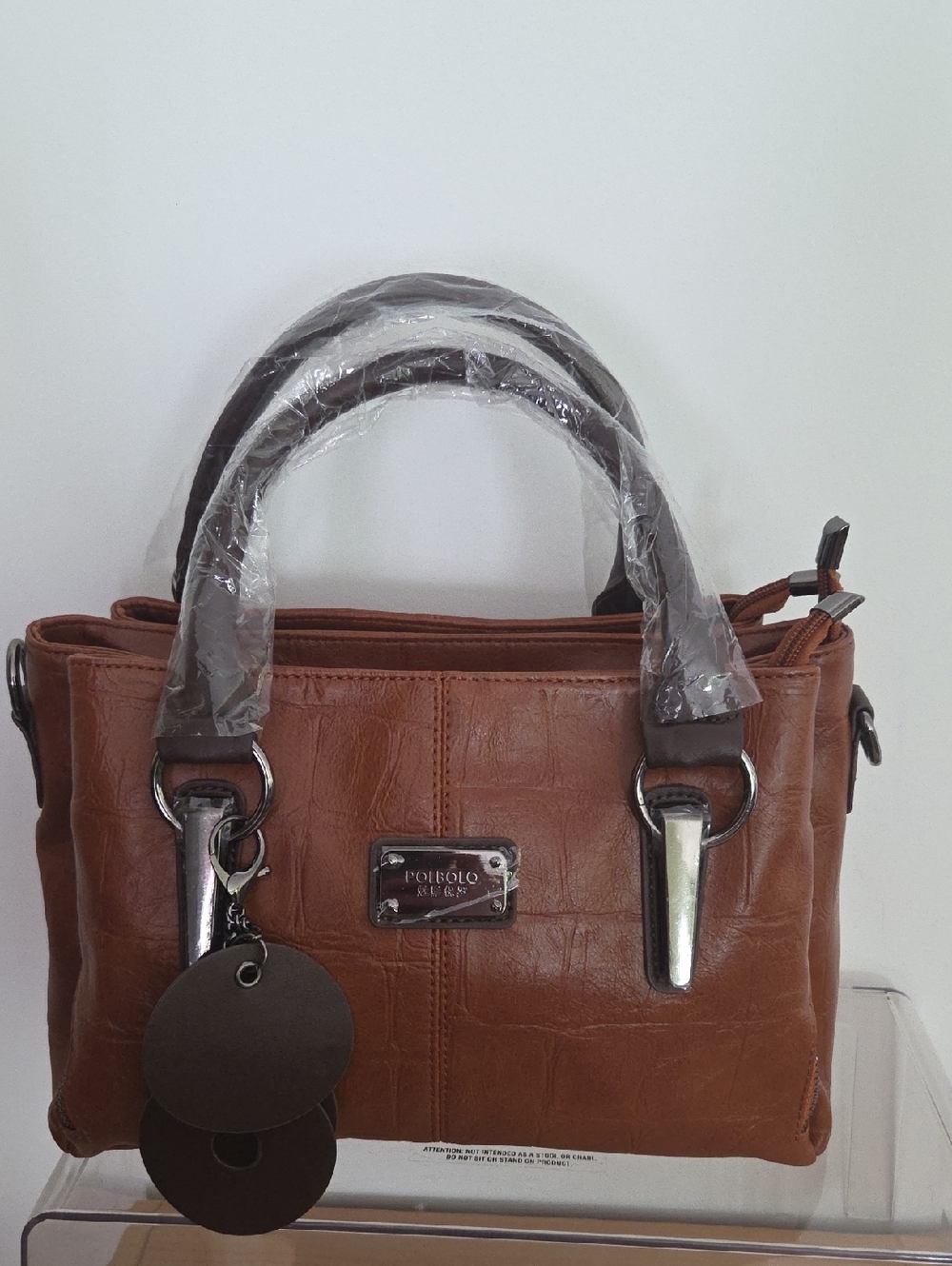 Polbolo brn croc satchel NWT